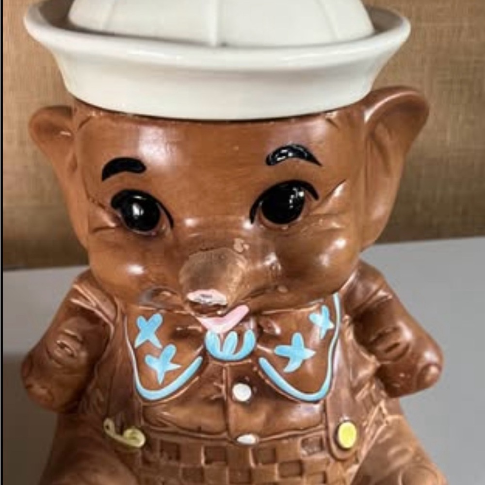 Vintage Ceramic Baby Elephant Cookie Jar